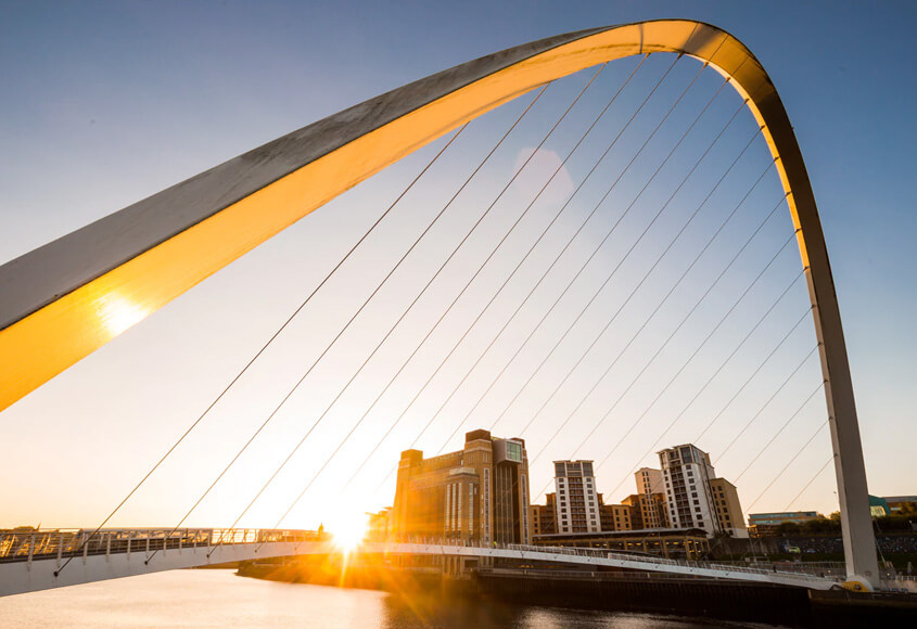 The Millenium bridge at Newcastle's Quaayside